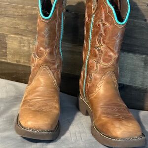 Justin Gypsy Womens Size 7B Brown Turquoise Leather Western Boot L2900 cowboy